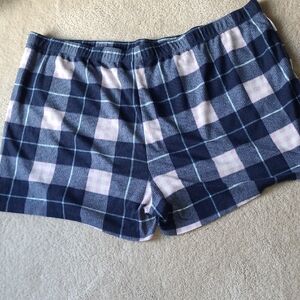 Eddie Bauer Navy and White Plaid Sleep Shorts